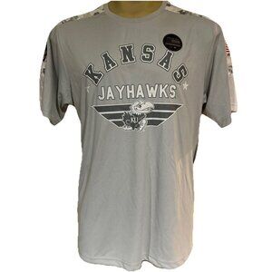 Kansas KU Jayhawks USA Flag Colosseum Gray Camo Shirt Men's L
